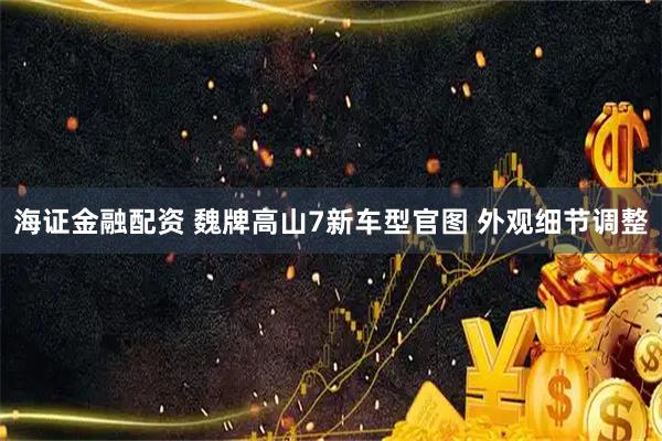 海证金融配资 魏牌高山7新车型官图 外观细节调整